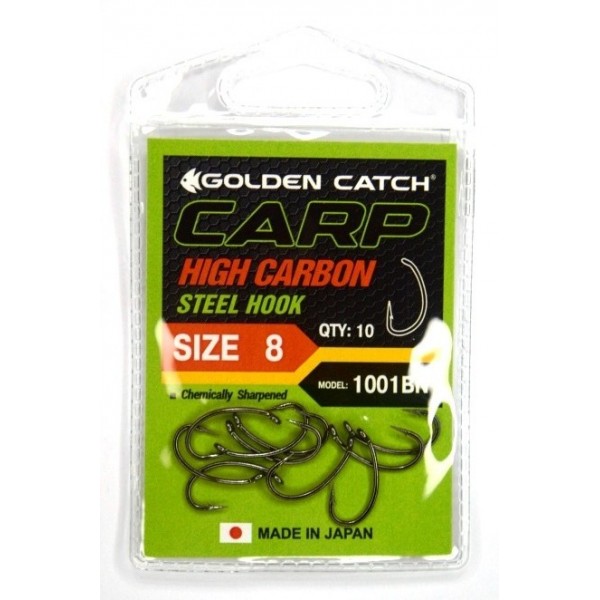 Крючки для рыбалки, GC Carp 1001, 10шт/уп, цвет BN, размер №8